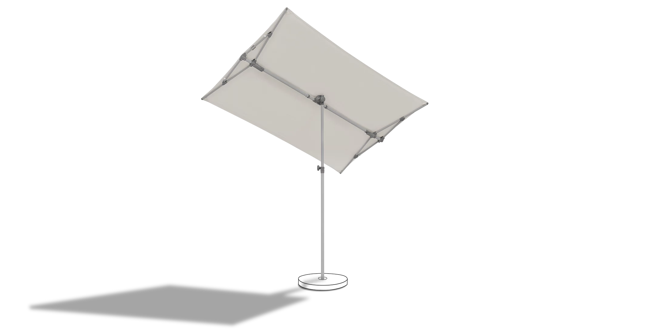 Suncomfort Balkon-Sonnenschirm Flex-Roof 195 × 140 cm in Hellgrau