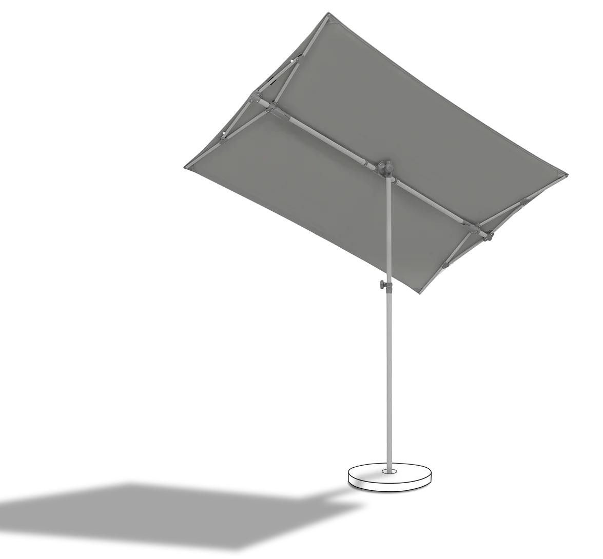 Suncomfort Balkon-Sonnenschirm Flex-Roof 195 × 140 cm in Stone Grey