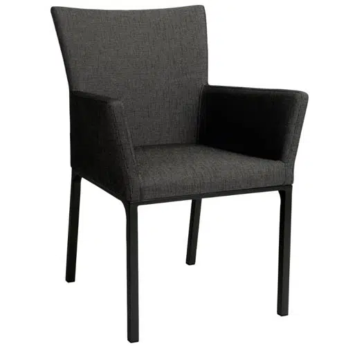 Stern Sessel Artus Aluminium schwarz matt Bezug Outdoorstoff seidenschwarz