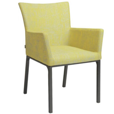 Stern Dining-Sessel Artus Aluminium anthrazit mit Outdoorstoff gelb & seidengrau meliert