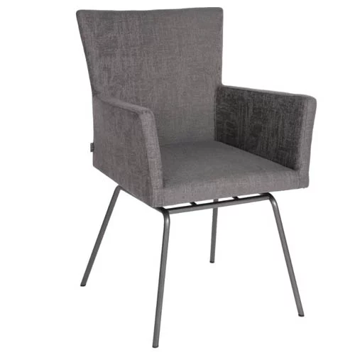 Stern Sessel Artus VIP Gestell Edelstahl anthrazit Outdoorstoff dunkelgrau meliert