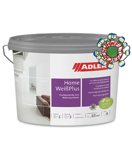 Adler Aviva Home-Weiß Plus Wandfarbe 15 l
