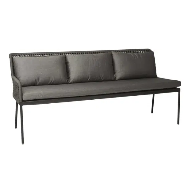 Stern Dining-Set Greta Ecke rechts Aluminium anthrazit Kordel platin & Kissen seidengrau – Bild 2