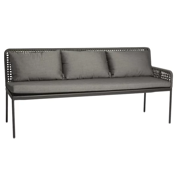 Stern Dining-Set Greta Ecke links Aluminium anthrazit Kordel platin & Kissen seidengrau – Bild 2