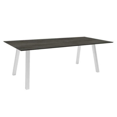Stern Tisch Interno 220×100 cm Vierkantrohr Edelstahl Tischplatte Zement