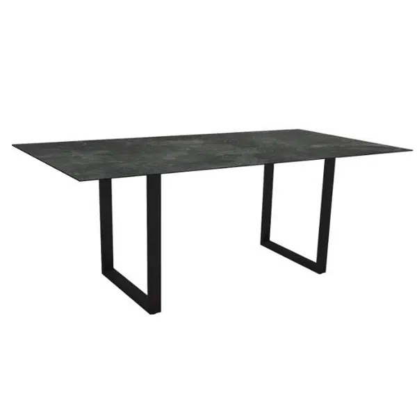 Stern  Kufentisch 200x100 cm Aluminium schwarz matt mit Tischplatte Silverstar 2.0 Slate – Bild 2