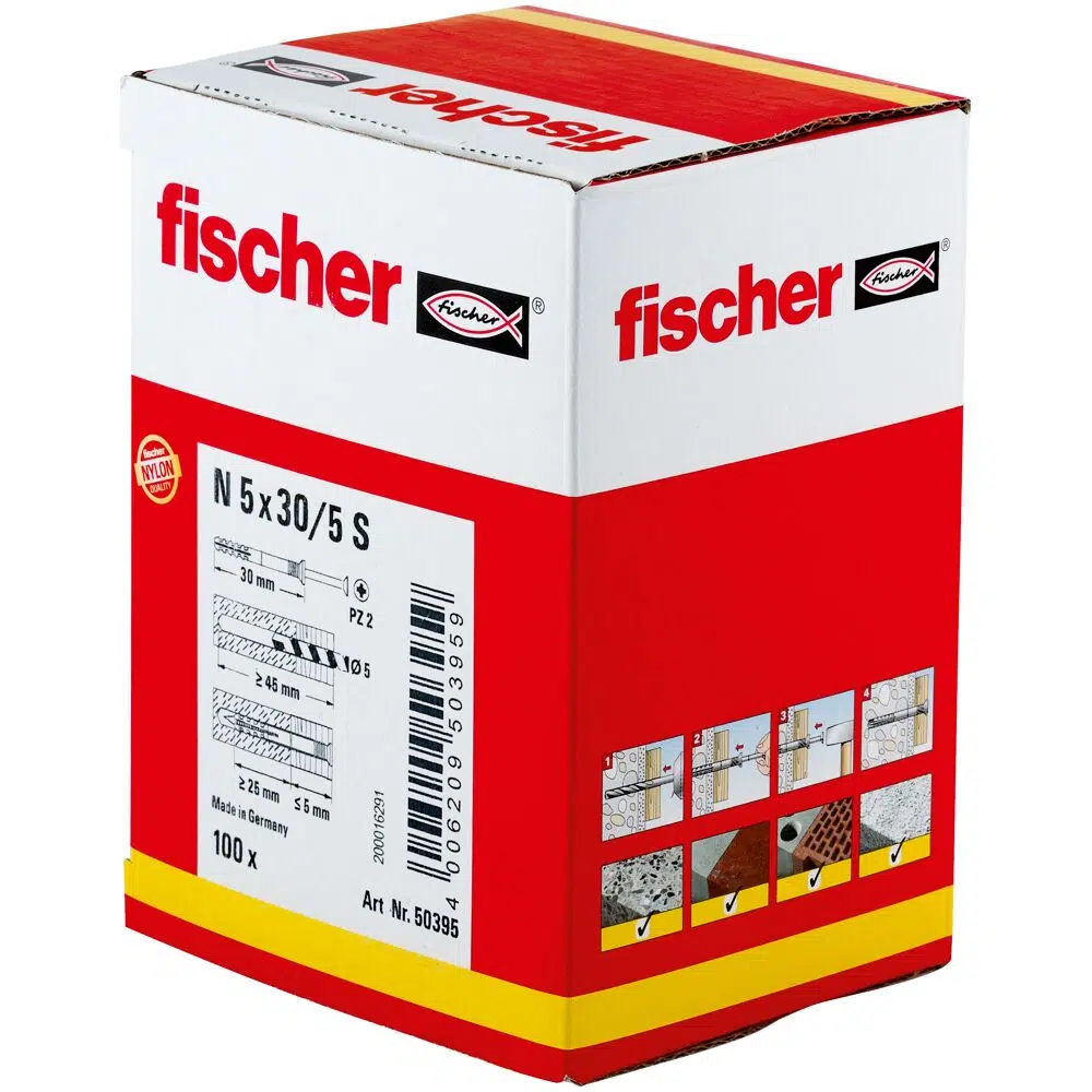 fischer Nageldübel N 5 x 30/5 S Senkkopf – Bild 2
