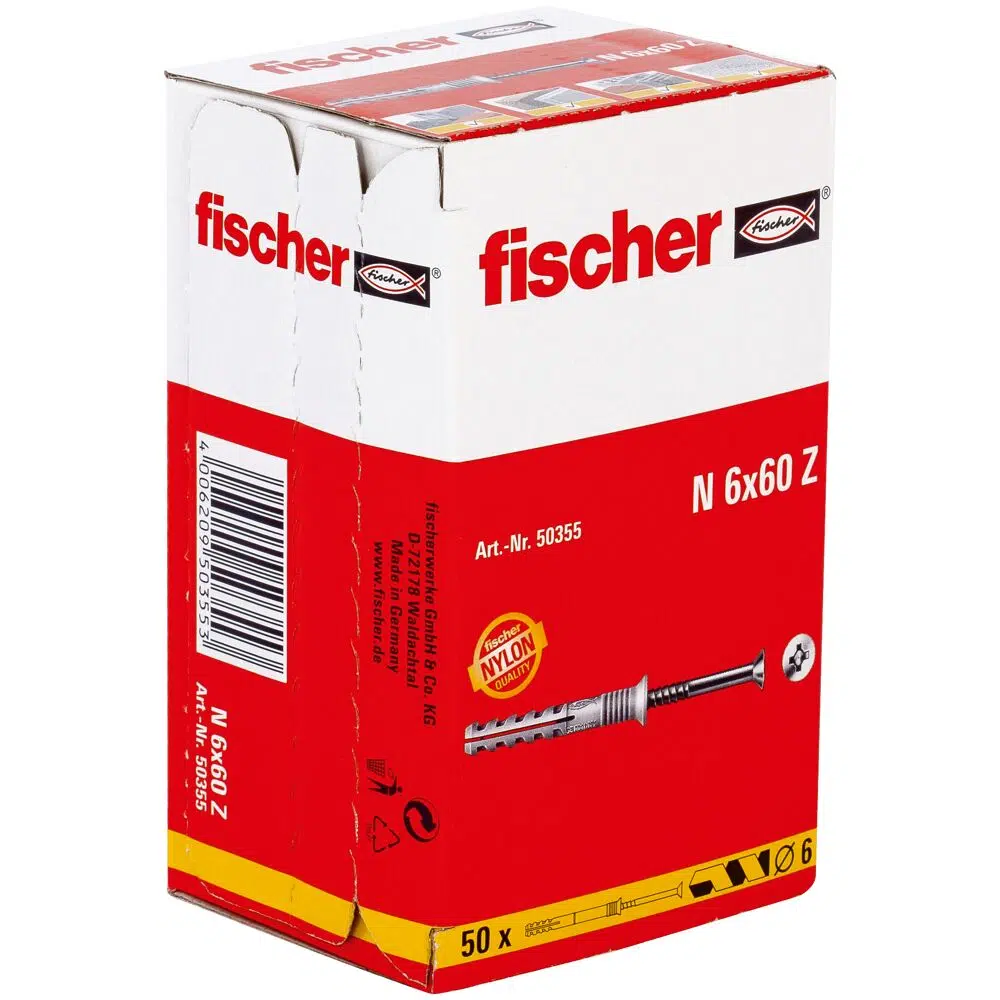 fischer Nageldübel N 6 x 60/30 S Senkkopf – Bild 3