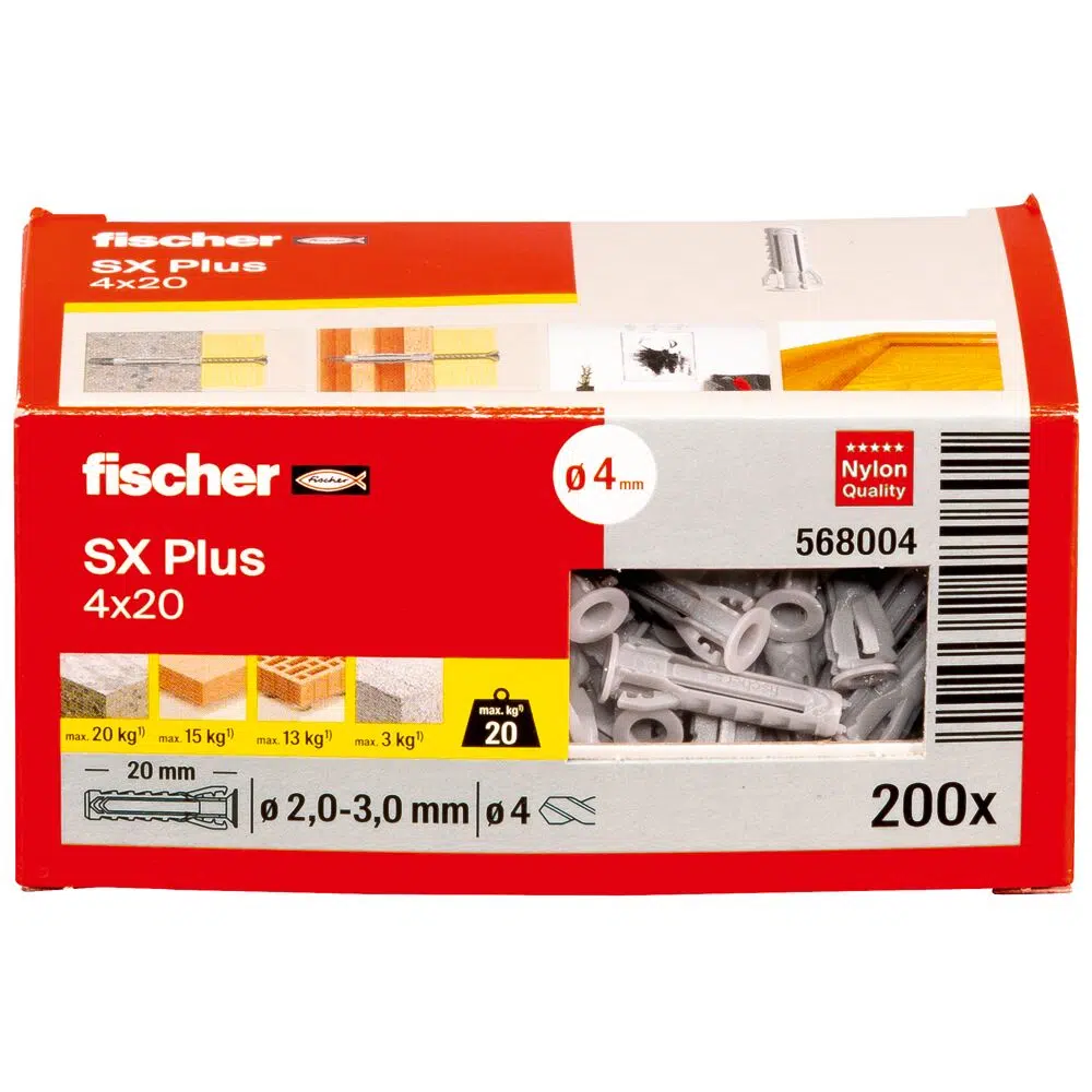 fischer Spreizdübel SX Plus 4 x 20 – Bild 2