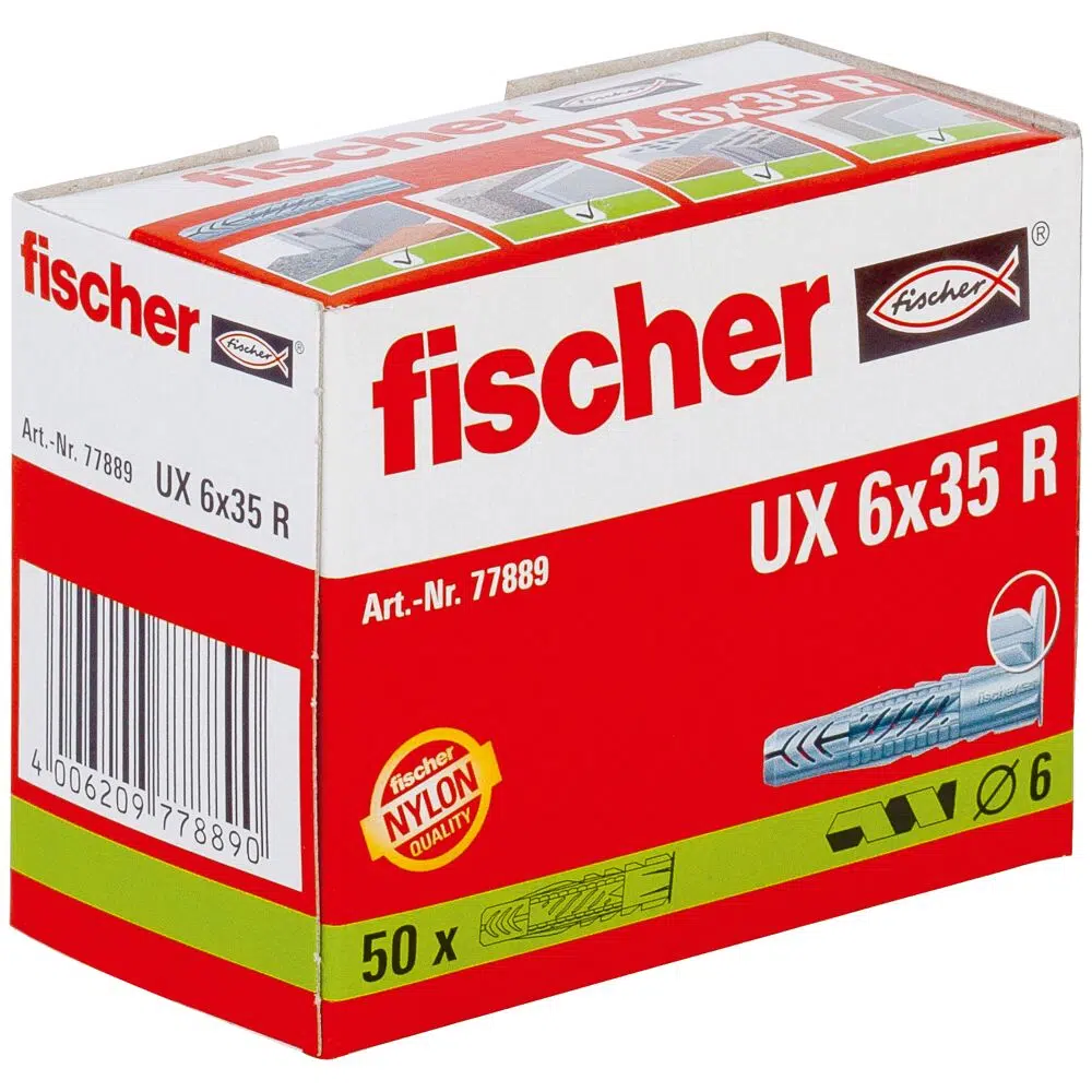 fischer Universaldübel UX 6 x 35 R mit Rand – Bild 2
