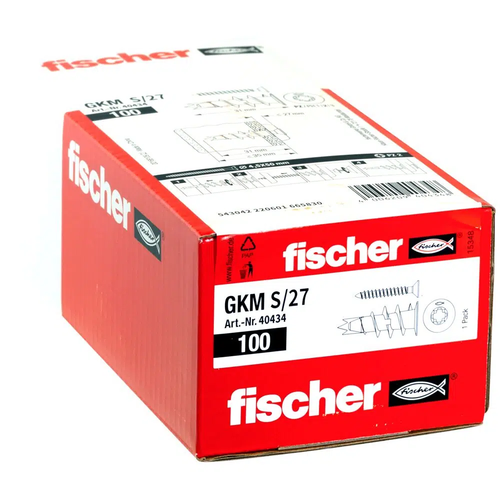 fischer Gipskartondübel Metall GKM 27 mit Schraube – Bild 4