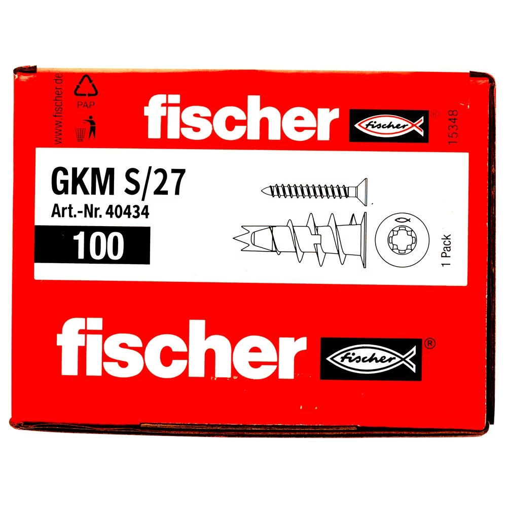 fischer Gipskartondübel Metall GKM 27 mit Schraube – Bild 3