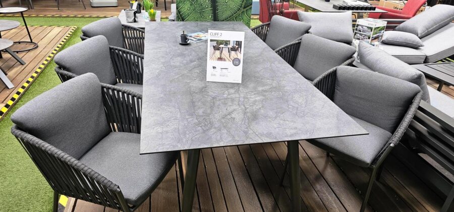 Stern Aktionsset Cliff mit 6 Sessel und Tisch Interno 220x100cm
