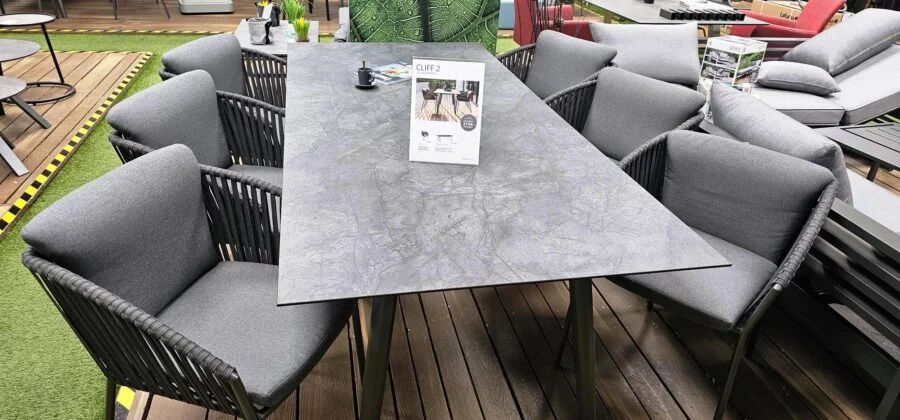 Stern Aktionsset Cliff mit 6 Sessel und Tisch Interno 220x100cm