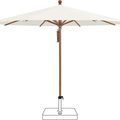 Glatz Sonnenschirm Piazza 300cm Holzoptik Farbe 158 Off White