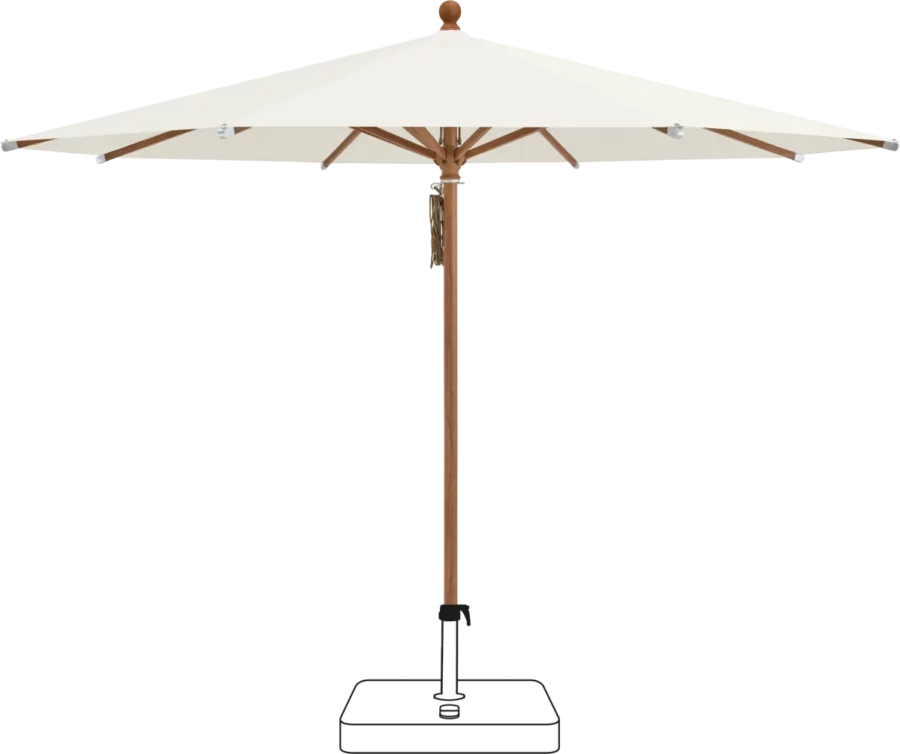 Glatz Sonnenschirm Piazza 300cm Holzoptik Farbe 158 Off White