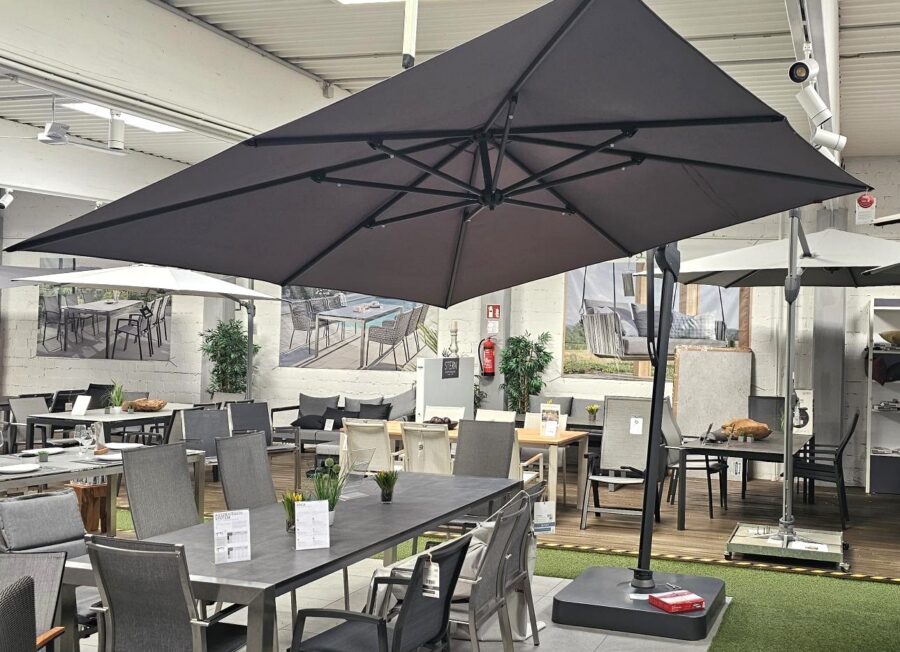 Glatz Ampelschirm Sombrano S+ Farbe 157 Stone grey 300x300cm