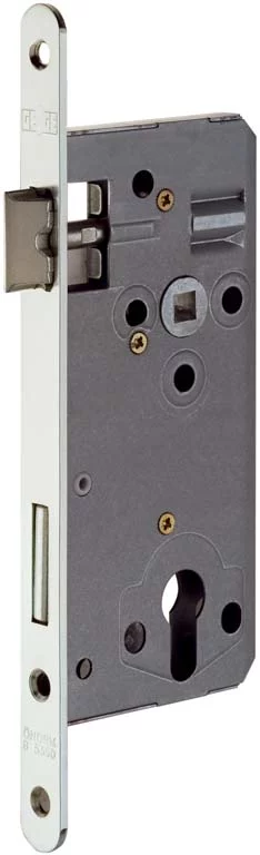 dormakaba Innentürschloss 121 PZ, Eckstulp, Dornmaß 50 mm, Entfernung 88 mm, ÖNORM – Ansicht