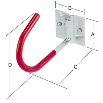 VORMANN Fahrradhaken schwenkbar 50 x 60 x 125 mm rot – Ansicht