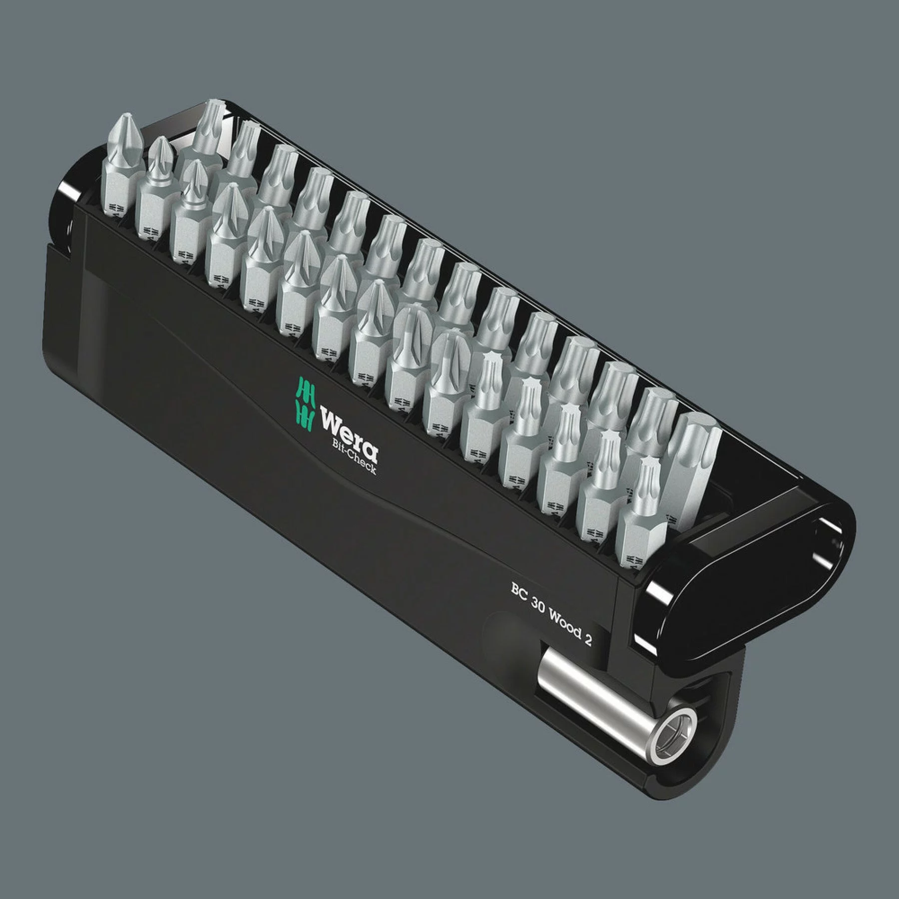 Wera Bit-Check 30 Wood 2 Bit-Set 30-teilig mit Universalhalter – Maßzeichnung