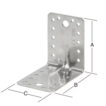 VORMANN Schwerlast-Winkelverbinder 90 x 90 x 65 mm Edelstahl – Ansicht