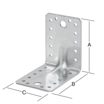 VORMANN Schwerlast-Winkelverbinder 105 x 105 x 90 mm verzinkt – Ansicht