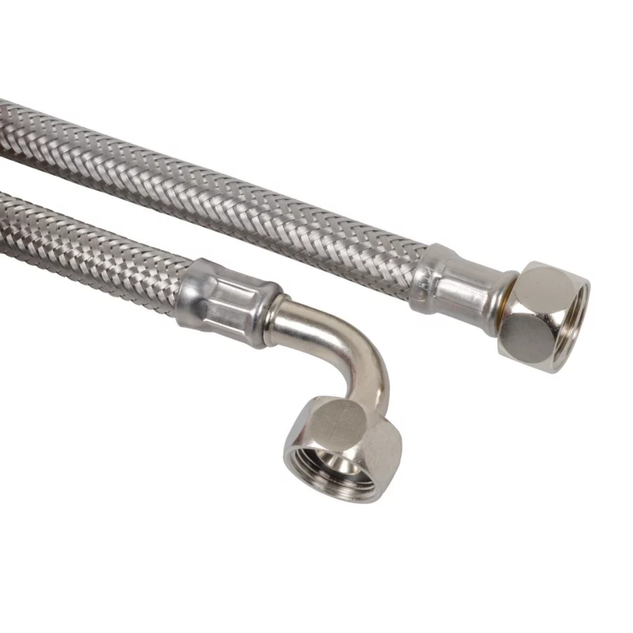 Kirchhoff Flexibler Spülkasten-Anschlussschlauch, 3/8" IG x 200 mm x 3/8" IG, einseitig 90° Winkel – Ansicht