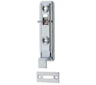 dormakaba Kastenriegel für Möbel, gekröpft, 80 mm, weiß verzinkt – Ansicht