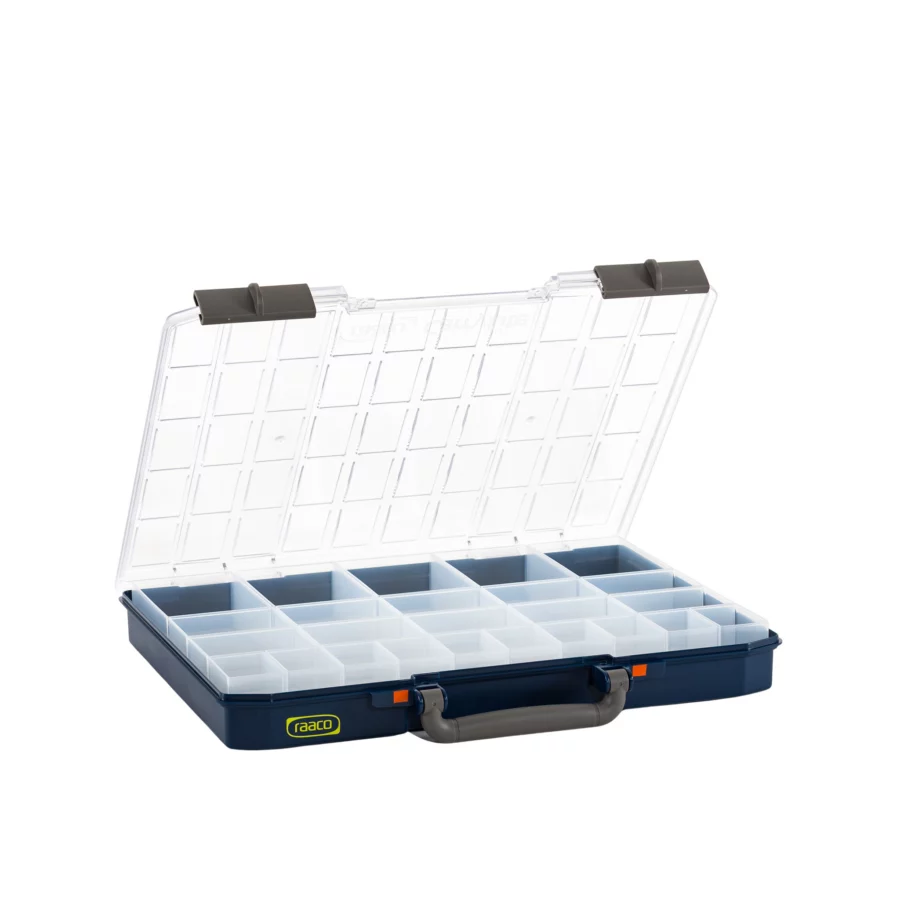 raaco CarryLite 55 5x10-25/2 Sortimentskoffer mit 25 Einsätzen – Ansicht