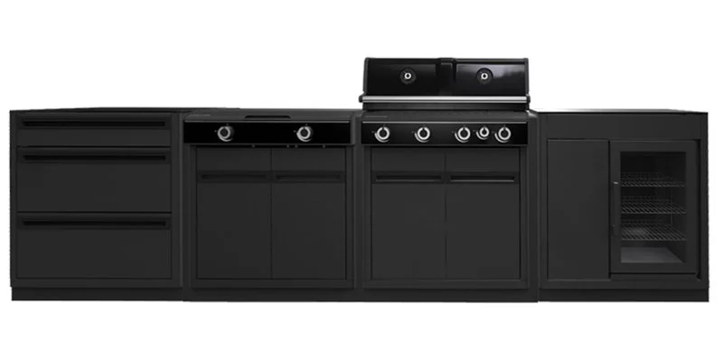 OUTDOORCHEF HEAT Outdoor Küche 4-teilig: X-415/245 + Caso BBQ Cooler - mit Arbeitsplatte aus Granit – Bild 1