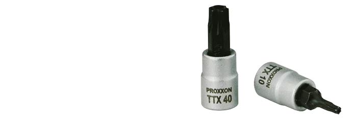 PROXXON TTX-Einsatz 1/4 Zoll TTX 8 mit Bohrung – Familienbild TTX-Einsätze