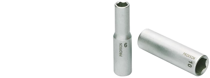 PROXXON Steckschlüsseleinsatz 1/4 Zoll 12 mm, lang – Familienbild Tiefbett-Einsätze
