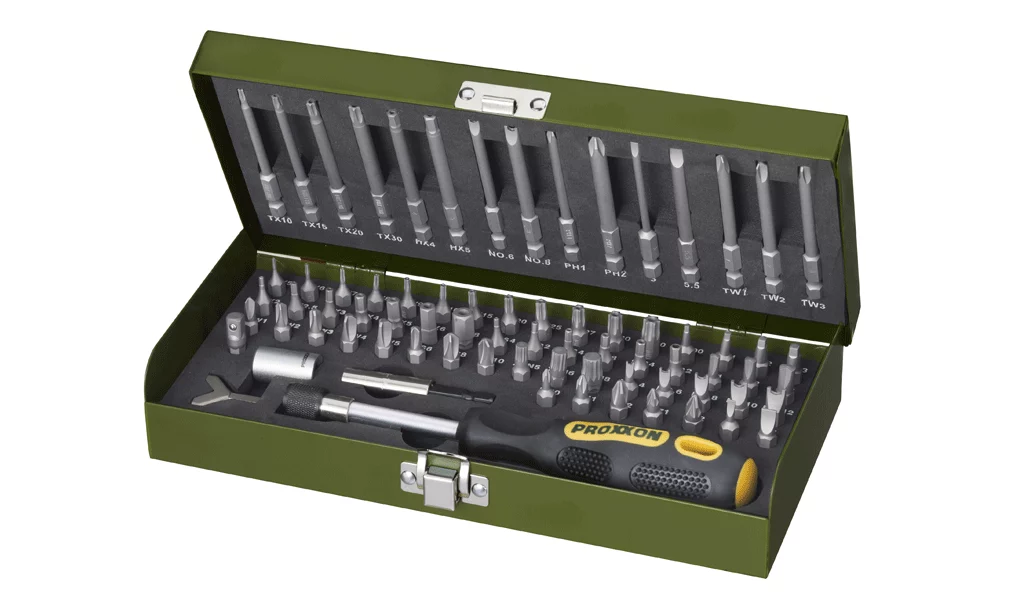 PROXXON Super-Sicherheits-Bitsatz 1/4 Zoll, 75-teilig – Detailansicht