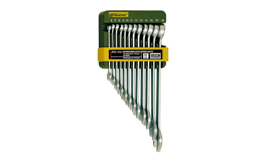 PROXXON SlimLine-Ring-Maulschlüsselsatz, 12-teilig mit Halter – Satz