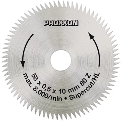 PROXXON Kreissägeblatt Super-Cut Ø 58 mm, 80 Zähne – Ansicht