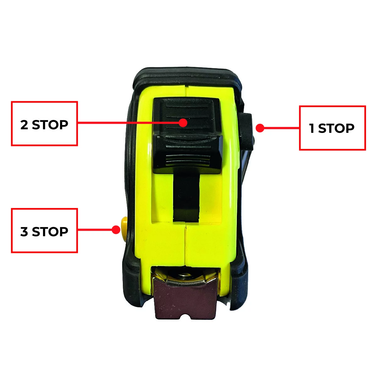 METRICA 3 Stop Rollbandmaß 5 m × 19 mm – Maßzeichnung