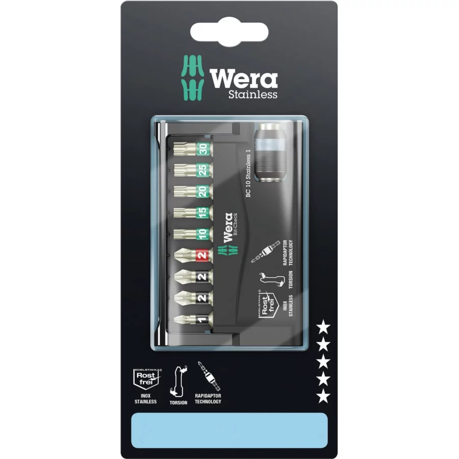 Wera Bit-Check 10 Stainless 1 SB Edelstahl-Bit-Set, 10-teilig – Ansicht