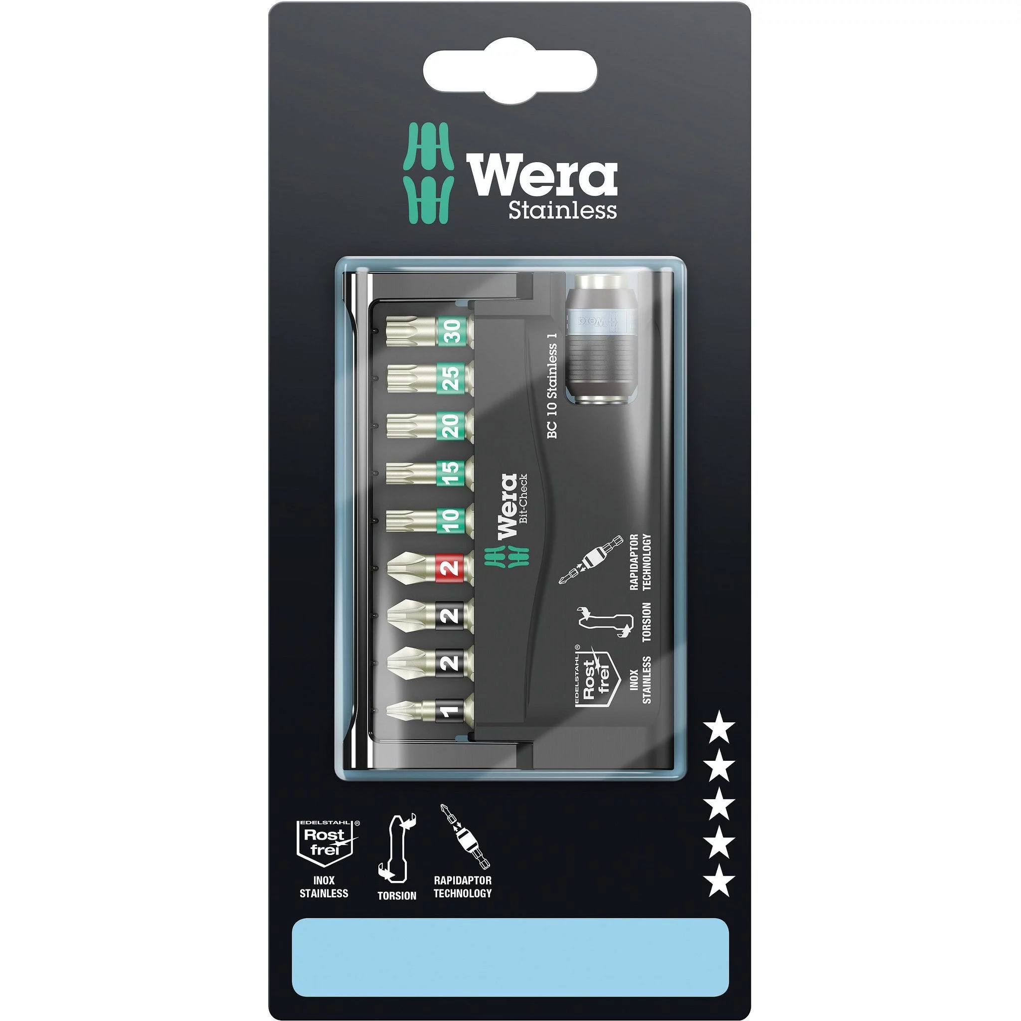 Wera Bit-Check 10 Stainless 1 SB Edelstahl-Bit-Set, 10-teilig – Ansicht