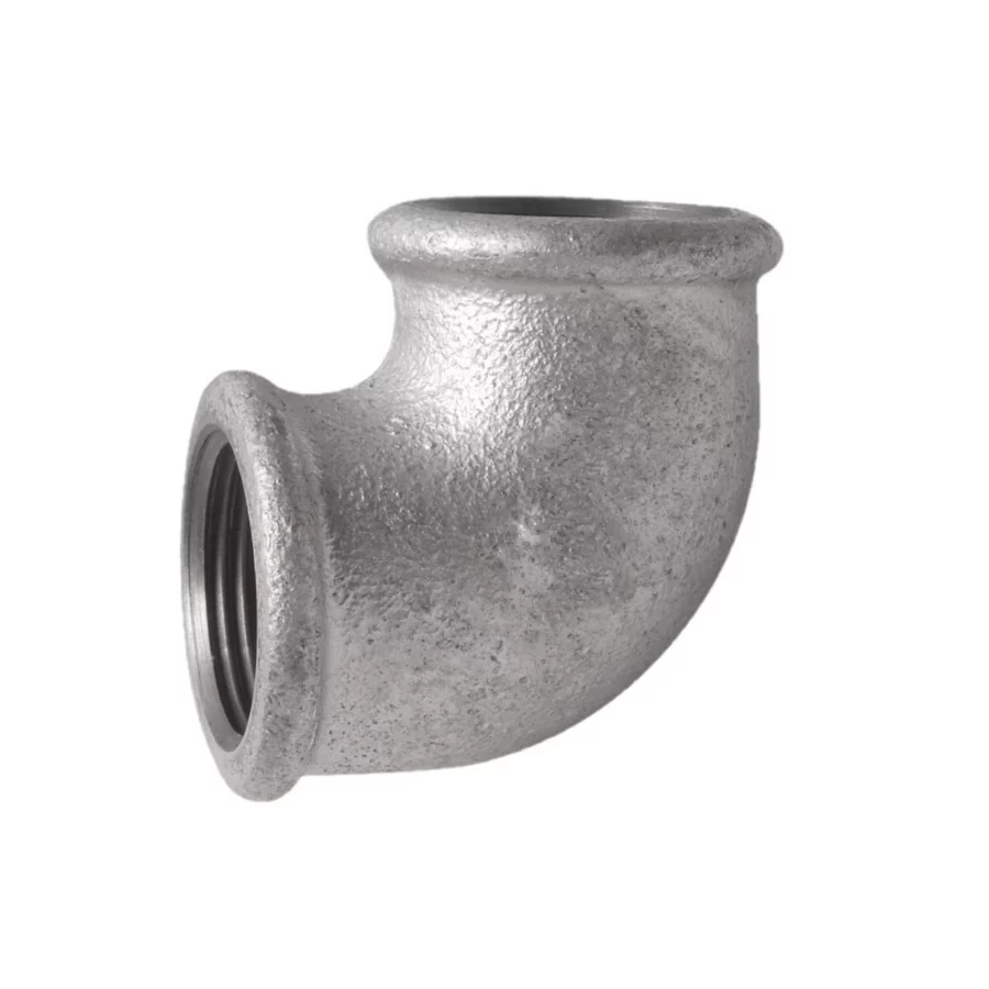 Kirchhoff Winkel 90° (Nr. 90), Temperguss verzinkt, 1" IG – Ansicht