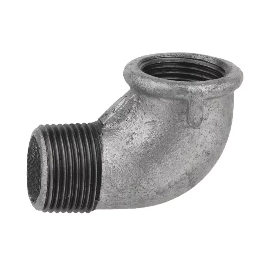 Kirchhoff Winkel 90° (Nr. 92), Temperguss verzinkt, 1 1/4" IG x 1 1/4" AG – Ansicht