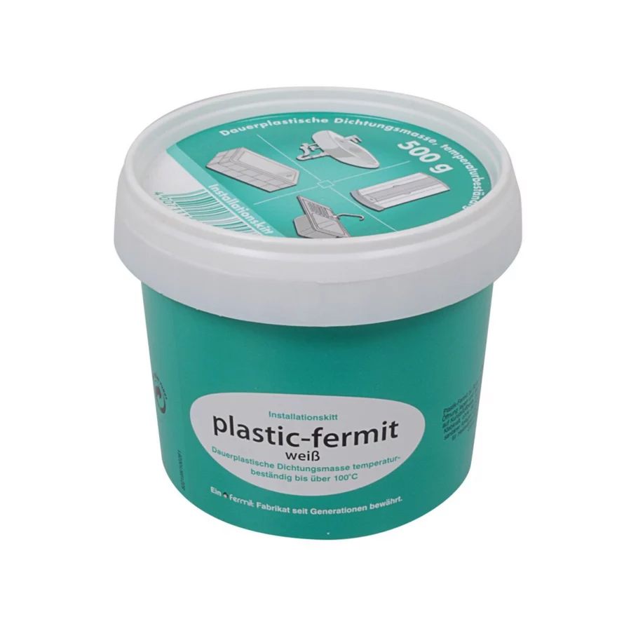Fermit Plastic-Fermit weiß, dauerplastische Dichtungsmasse, 500 g Dose – Ansicht