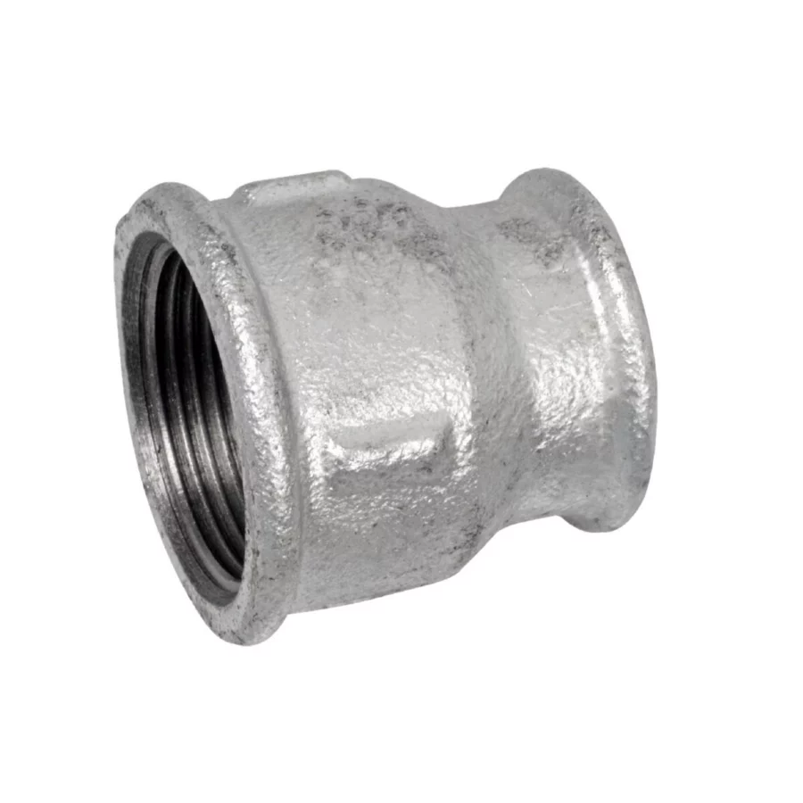 Kirchhoff Reduzier-Doppelmuffe (Nr. 240), Temperguss verzinkt, 1" x 1/2" IG – Ansicht