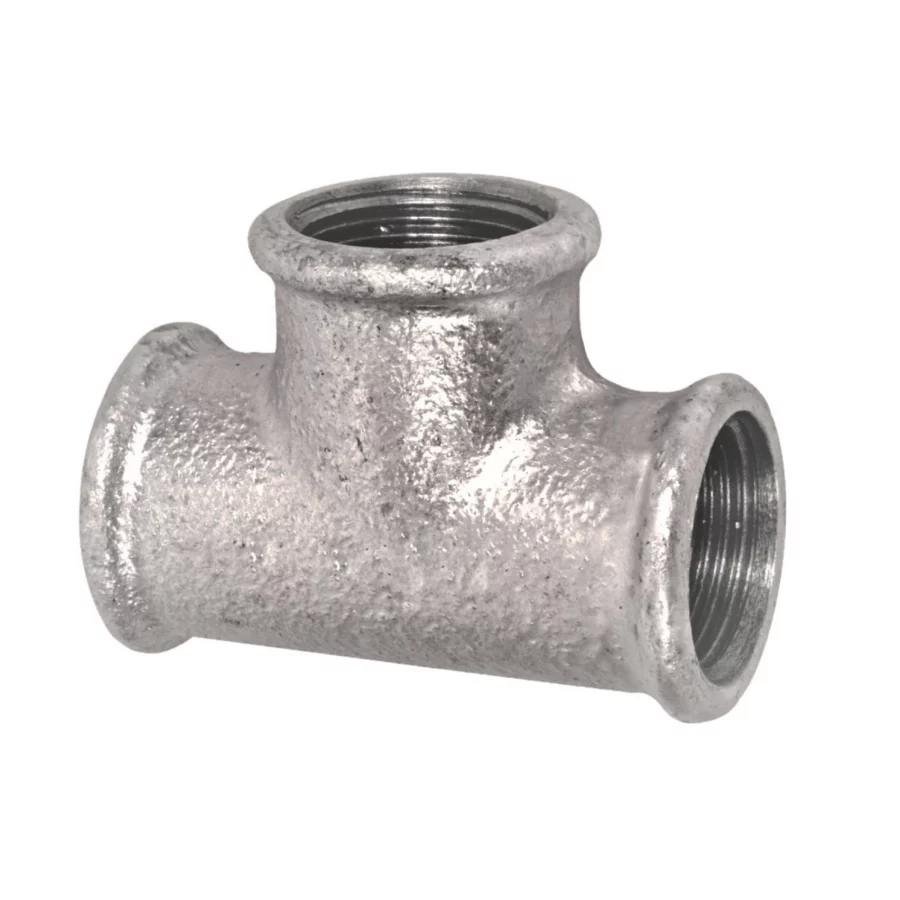 Kirchhoff T-Stück (Nr. 130), Temperguss verzinkt, 1/2" IG – Ansicht