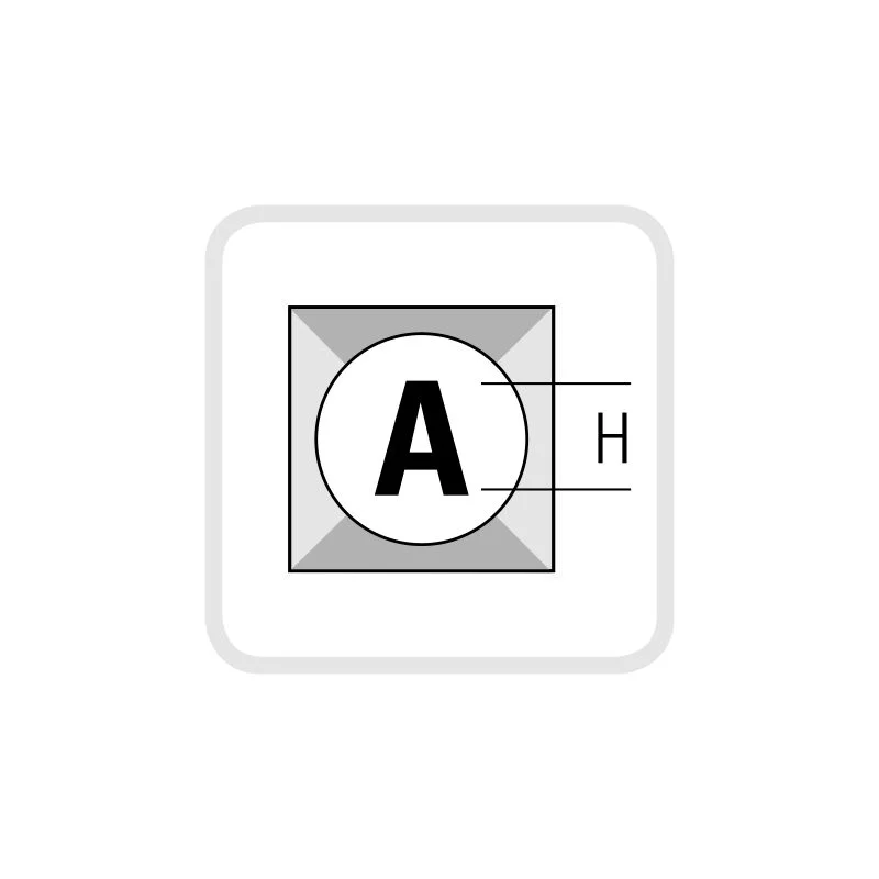 METRICA Schlagbuchstaben-Satz 4 mm (27 Buchstaben) – Maßzeichnung