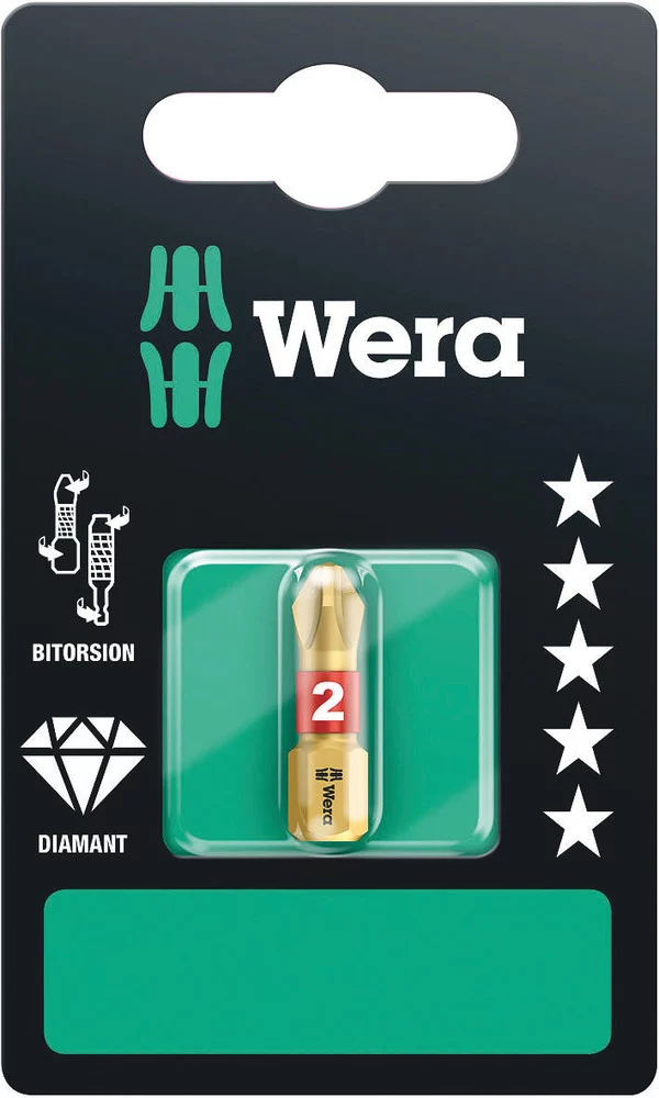 Wera 851/1 BDC SB Diamant-Bit PH 2 x 25 mm – Ansicht