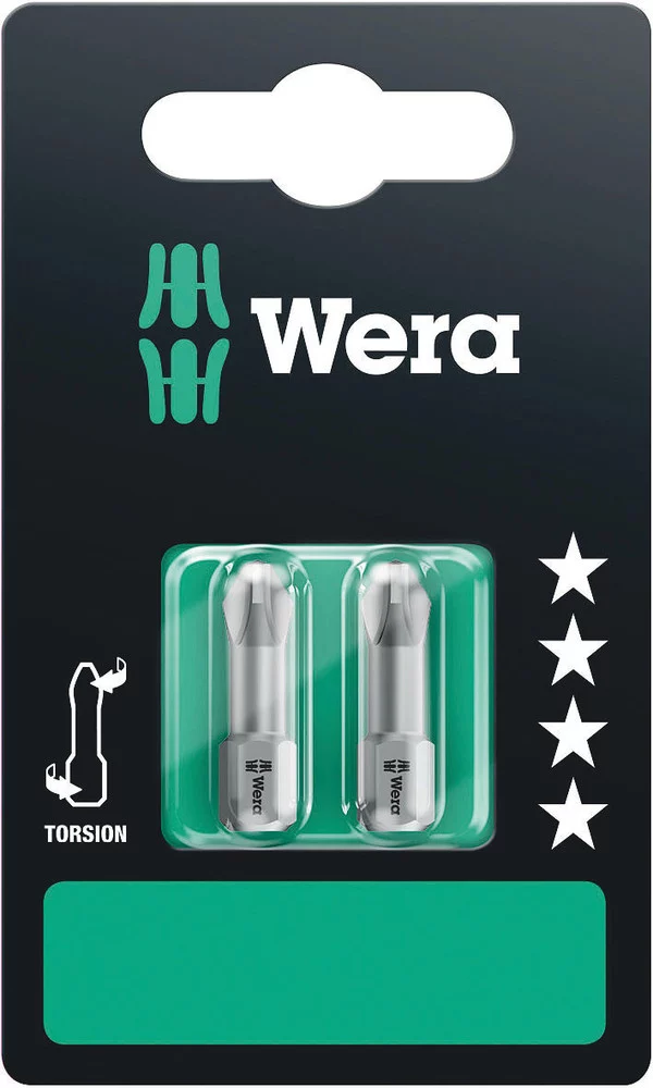 Wera 851/1 TZ SB Bits PH 2 x 25 mm, 2 Stück – Ansicht