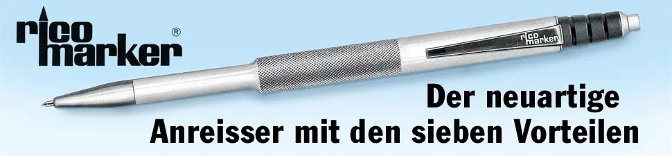 Rico-Marker Hartmetall-Reißnadel 165 mm – Maßzeichnung
