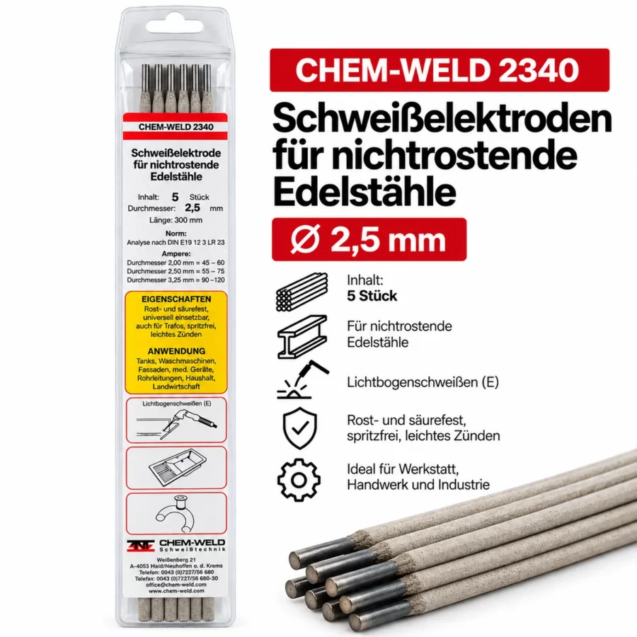 Edelstahl-Elektroden 2,50 mm