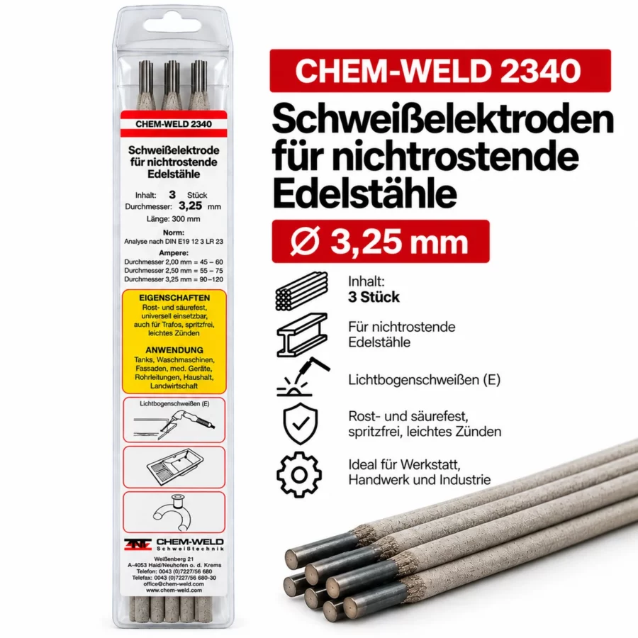 Edelstahl-Elektroden 3,25 mm