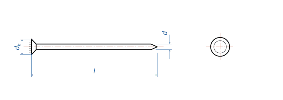 Drahtstift Maßzeichnung